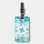 青色の抽象芸術の幾何学的背景テンプレート ラゲッジタグ (正面縦)