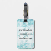 青色の抽象芸術の幾何学的背景テンプレート ラゲッジタグ (裏面縦)