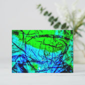 青色の抽象芸術招待，再生プラスチック抽象芸術 招待状 (スタンド正面)