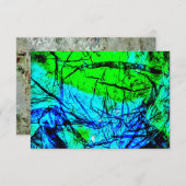 青色の抽象芸術招待，再生プラスチック抽象芸術 招待状 (正面/裏面)