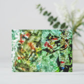 青色の抽象芸術招待，再生プラスチック抽象芸術 招待状 (スタンド正面)