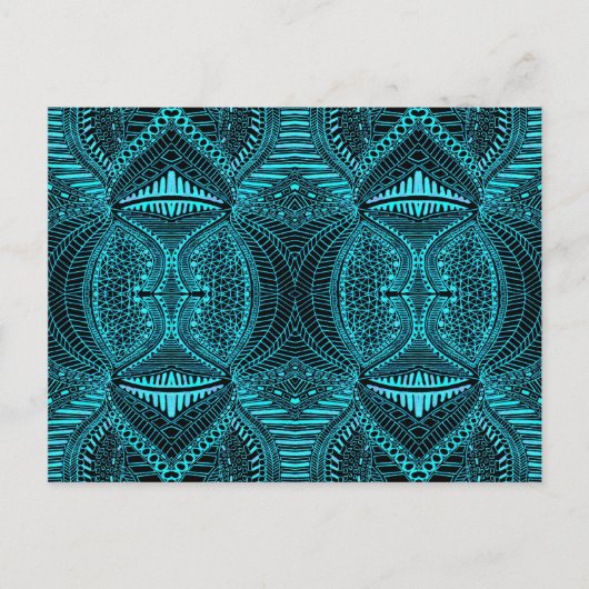 青色の抽象芸術（横）はがき ポストカード (正面)