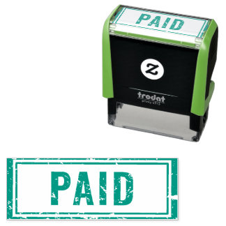 青色の有料ゴム印 セルフインキングスタンプ