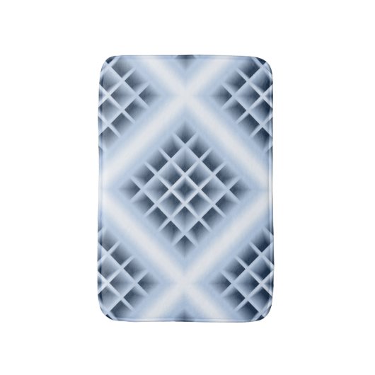 青色の正方形の穴パターン バスマット (正面縦)