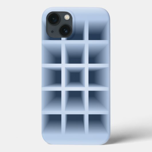 青色の正方形の穴パターン Case-Mate iPhoneケース (裏面)