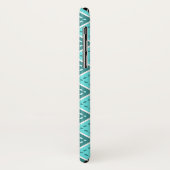 青色の正方形パターン Case-Mate iPhoneケース (裏面/左)