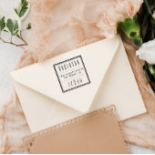 青色の正方形 |アールデコ差出人住所 セルフインキングスタンプ