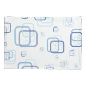 青色の正方形 枕カバー (裏面-左)