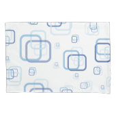 青色の正方形 枕カバー (正面左)