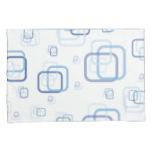 青色の正方形 枕カバー (正面右)