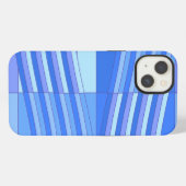 青色の波状長方形 iPhoneケース (裏面横)