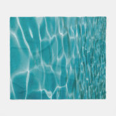 青色の海 フリースブランケット (正面(横))