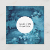 青色の渦巻き型の名刺の正方形 スクエア名刺 (正面)