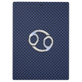 青色の炭素繊維デコール上のがん〔占星術の〕十二宮図標識 クリップボード (裏面)