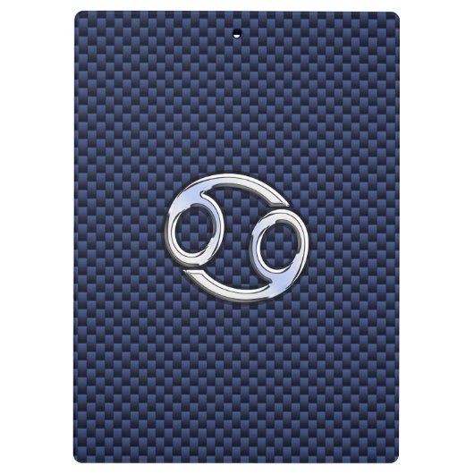 青色の炭素繊維デコール上のがん〔占星術の〕十二宮図標識 クリップボード (裏面)