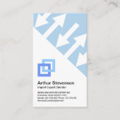 青色の物流方向矢印インポートエージェント 名刺 (正面)