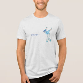 青色の男性ブール選手、ペタンク トライブレンドＴシャツ