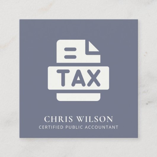 青色の税還モダン付エージェント作成者アイコン スクエア名刺 (正面)