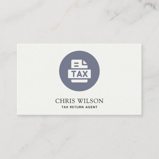 青色の税還モダン付エージェント作成者アイコン 名刺 (正面)