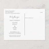 青色の結婚式日付の変更日付の保存 案内ポストカード (裏面)