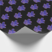 青色の結晶パターン ラッピングペーパー (角)