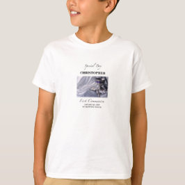 青色の聖体拝領Tシャツで息子の大切な日を祝お Tシャツ