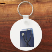 青色の聴診器フォルダー キーホルダー (正面)