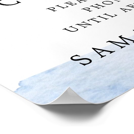 青色の金ゴールドフローラ結婚の取り外し式のサイン ポスター (角)