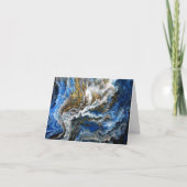 青色の金ゴールド抽象芸術3D効果ノートカ空白のード サンキューカード (正面)