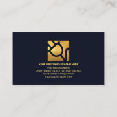 青色の金ゴールド矢印金ゴールド電源プラグ電気技師 名刺 (裏面)