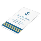 青色の金ゴールド航海のいかり日付磁石を保存 マグネット (左側)