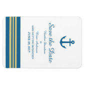 青色の金ゴールド航海のいかり日付磁石を保存 マグネット (横)