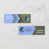 青色の順方向矢印（貨物転送） スキニー名刺 (正面/裏面)