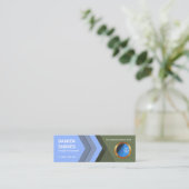 青色の順方向矢印（貨物転送） スキニー名刺 (スタンド正面)