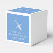 青色の飛行機パーソナライズされた フェイバーボックス (裏面サイド)
