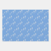 青色の飛行機パーソナライズされた ラッピングペーパーシート (正面3)