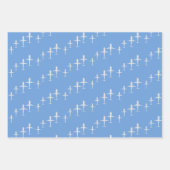 青色の飛行機パーソナライズされた ラッピングペーパーシート (正面2)