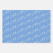 青色の飛行機パーソナライズされた ラッピングペーパーシート (正面)