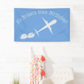 青色の飛行機パーソナライズされた 横断幕 (インサイチュ)