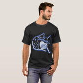 青色の魚イラスト Tシャツ (正面フル)