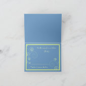 青色のRSVP応答カードで旋回 招待状 (内部)