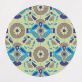 青色またはを特徴とする対称の繊維デザイン ラベル (デザイン1)