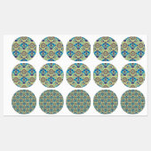 青色またはを特徴とする対称の繊維デザイン ラベル (シート)