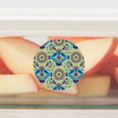 青色またはを特徴とする対称の繊維デザイン ラベル (貼付)