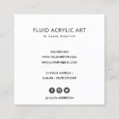 青色アクアティール（緑がかった色）液アクリル樹脂美術家 スクエア名刺 (裏面)