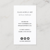 青色アクアティール（緑がかった色）液アクリル樹脂美術家 名刺 (裏面)