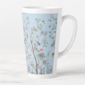 青色アンティーク花柄 カフェラテマグ (右)