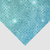 青色エレガントモザイク金属グリッター模様 薄葉紙 (詳細)