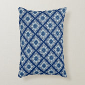 青色エレガント幾何学模様 アクセントクッション (正面(垂直))