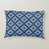 青色エレガント幾何学模様 アクセントクッション (裏面)